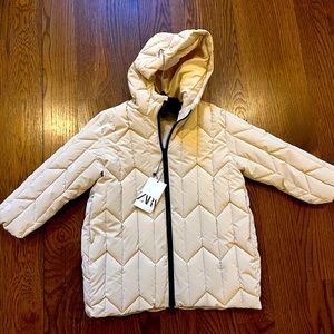 NWT Zara geometric lightweight coat. Size 7